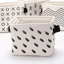 Foldable Mini Square New Black and White Theme Natural Linen