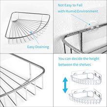 2-Pack Corner Shower Caddy - SUS304 Stainless Steel, Wall Mounted Bathroom Shelf for Ultimate Organization