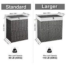 Laundry Hamper with 2 Removable Liner Bag