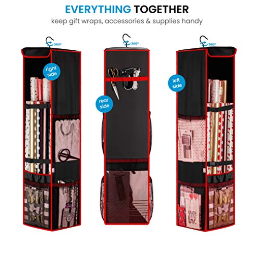 360 Degree Hook Christmas Hanging Gift Wrap Organizer