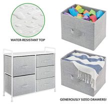 Wide Dresser Storage Tower Easy Pull Fabric Bins