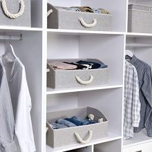 StorageWorks Closet Baskets, Cotton Fabric Baskets for Closet Shelves