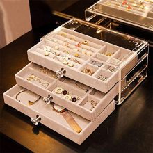 Box with 3 Drawers Jewelry Case