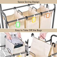 Laundry Sorter with Hanging Bar - Streamlined Laundry Organization for Homes, Hotels, and Restaurants