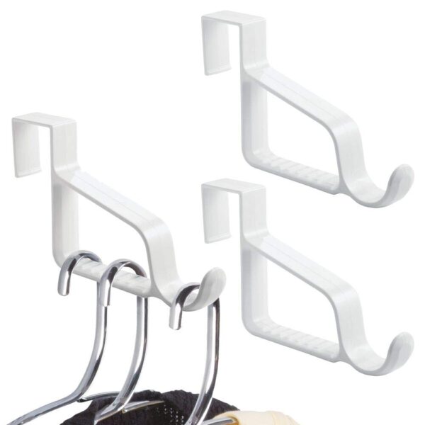 mDesign Modern Over Door Valet Hook - Multi Hanging Storage Organizer