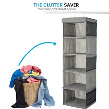 Zober 5 Shelf Hanging Closet Organizer Space Saver