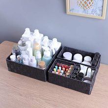 Posprica Woven Storage Box Cube Basket Bin Container