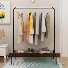 Metal Garment Rack Heavy Duty Clothes Stand Rack with Top Rod