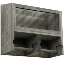 MyGift Vintage Gray Solid Wood and Metal Mesh