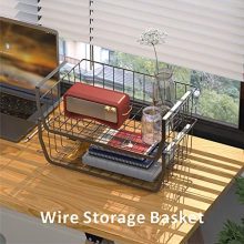 Stackable Under Shelf Basket, GSlife 4 Pack Stackable Wire Storage Basket