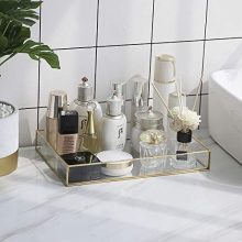 Gold Mirror Tray for Jewelry for Vanity, Dresser