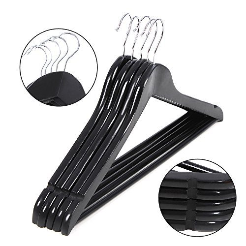 Wooden Coat Hangers Suit Hangers with Pants Bar