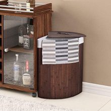 GOFLAME Corner Bamboo Laundry Hamper