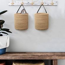 Goodpick 2pack Jute Hanging Basket - 7.87" x 7" Small Woven Fern