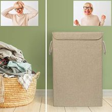 Collapsible Laundry Hamper with Lid and Liner