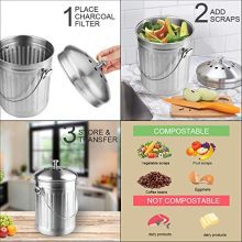 Indoor Compost Bucket for Kitchen Countertop