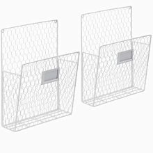Organizer Basket Rack with Chalkboard Label Metal