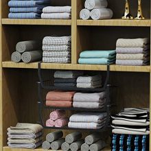 Stackable Under Shelf Basket, GSlife 4 Pack Stackable Wire Storage Basket
