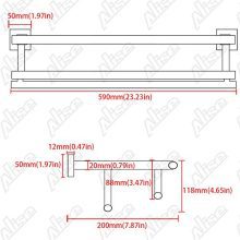 Alise GZ8000-LS Bathroom Lavatory Towel Rack Towel Shelf