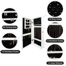 Jewelry Cabinet Armoire Wall-Mounted with Mirror