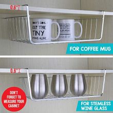 Comfecto Under Shelf Basket, 2 Pack Stainless Steel Wire Rack