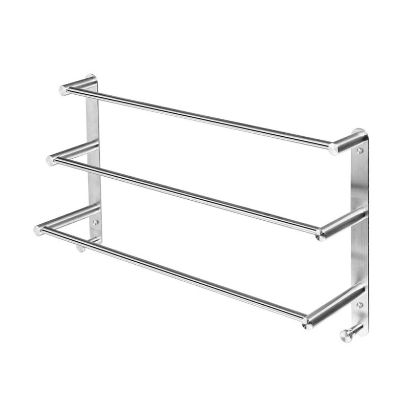 24-Inch Stainless Steel Wall Towel Rack for Bathroom