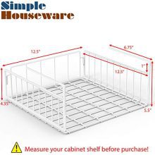 2 Pack - SimpleHouseware Under Shelf Basket, White