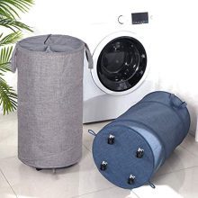Newest ZYMEO 2 Pack Collapsible Laundry Basket with Wheels