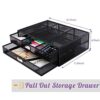 Metal Mesh Computer Desk Organizer with Dual Pull Out Storage
