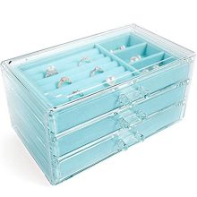 V-HANVER Jewelry Boxes for Women with 3 Drawers