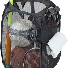 Mesh Pop-Up Laundry Hamper Basket with Side Pocket