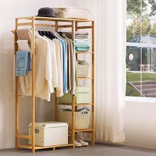 Ufine Bamboo Garment Rack 6 Tier Storage