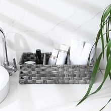 HOSROOME Toilet Paper Basket Larger Compartments Storage Basket