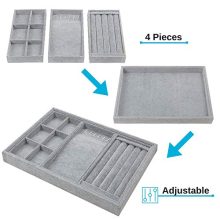 Houseables Jewelry Tray Organizer, Stackable Accessories Storage
