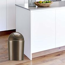 Mini Waste Can Gallon with Swing Lid, Bronze