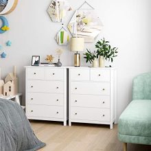 HOMECHO 5 Drawer Dresser, Modern Chest of Drawer