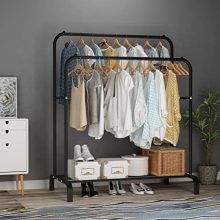 Double Rods Multi-functional Bedroom Clothing Rack