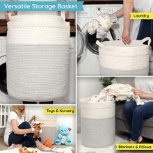 StarHug Large Woven Storage Basket - 20 x 18 inch Laundry Hamper