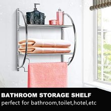 Safeplus Wall Mounted Bathroom Shelf with Towel Bars