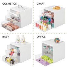 mDesign Stackable Plastic Eye Glass Storage Organizer Box Holder for Sunglasses