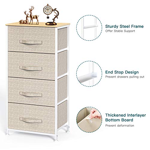 4 Drawer Fabric Dresser Storage Tower