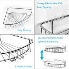 SMARTAKE 4-Pack Corner Shower Caddy, Stainless Steel Adhesive Bathroom Shelf
