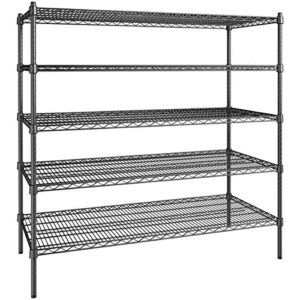 24 inch x 54 inch Certified Black Epoxy 5 Shelf Kit