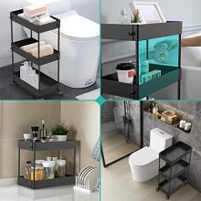AOJIA Slim Storage Cart, 3 Tier Bathroom Organizers Slide Out Storage