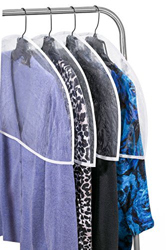 Clear Vinyl Shoulder Covers for Clothes – Set of 12 Protective Storage Covers for Suits, Dresses & Blouses – Durable, Breathable, and Dust-Free