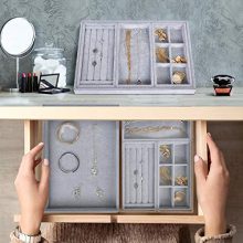 VIEFIN Velvet Stackable Jewelry Tray, Earring Drawer