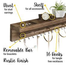 Effortless Organization with Rustic Charm - Wall Mounted Jewelry Organizer