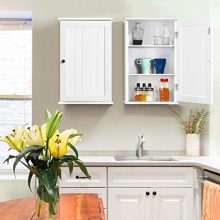 Wall Mounted Single Door 3 Tier Adjustable Storage Shelf