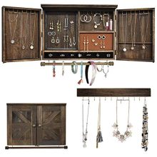 Vintage Wooden Hanging Jewelry Holder Box