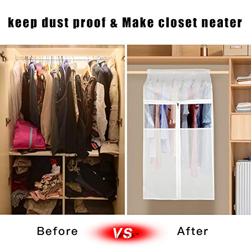 Zilink 43-inch Hanging Garment Bags for Storage – Dust-Proof Clothes Organizer with Clear Window & Zipper Closure